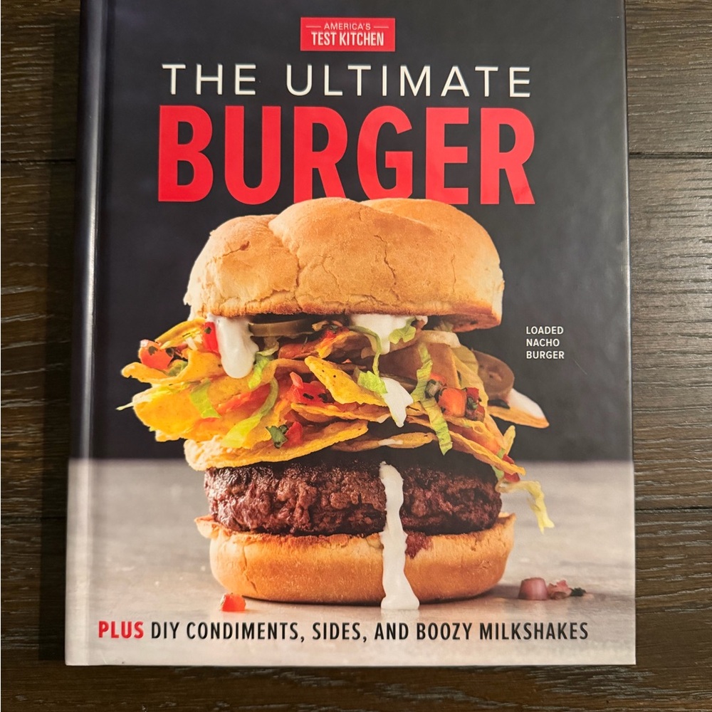 America's Test Kitchen The Ultimate Burger Cookbook - Red & Black Cover